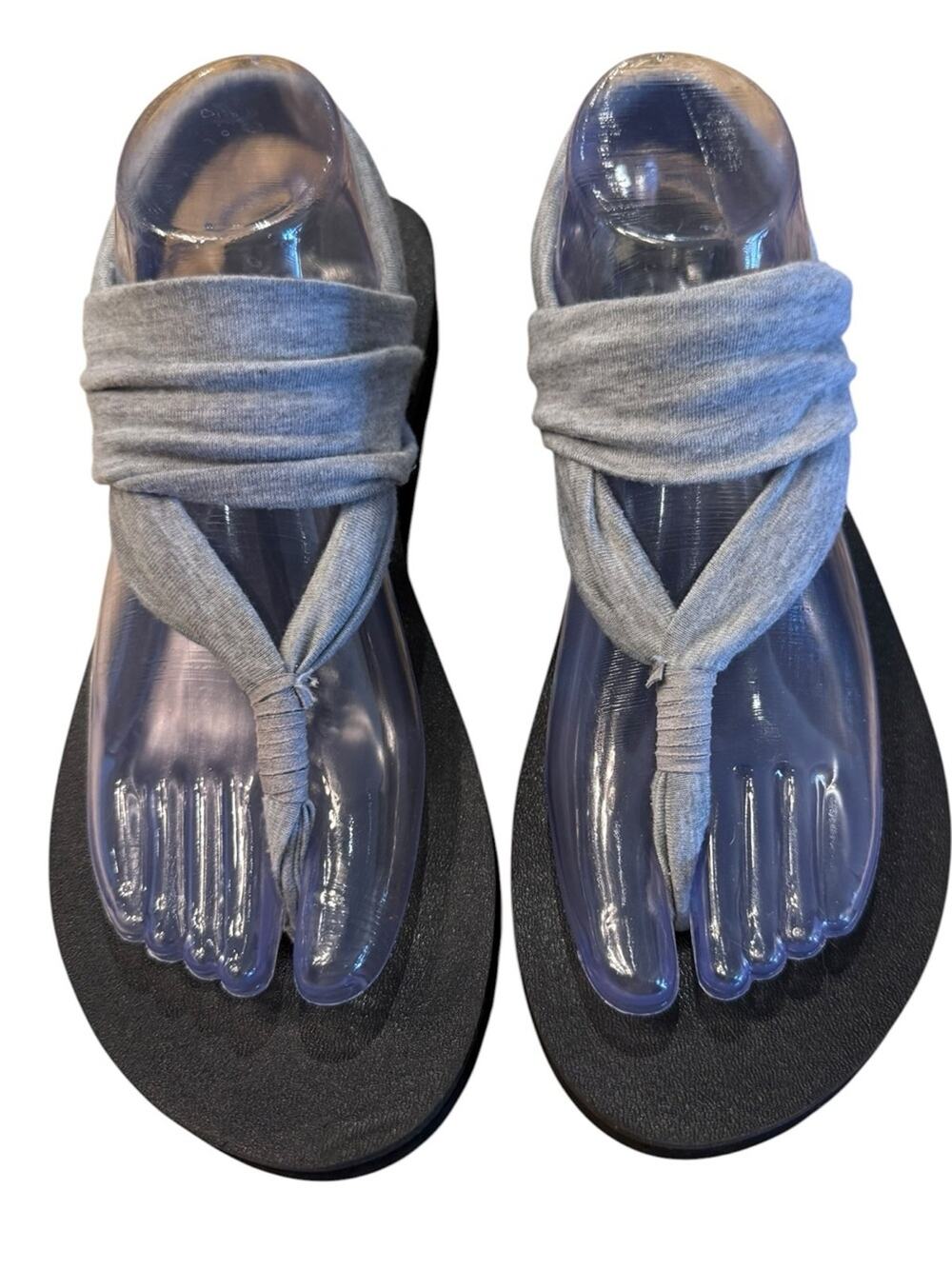 Sanuk Women’s Size 10 Gray Wrap Yoga Sandals - Comfortable Everyday Style